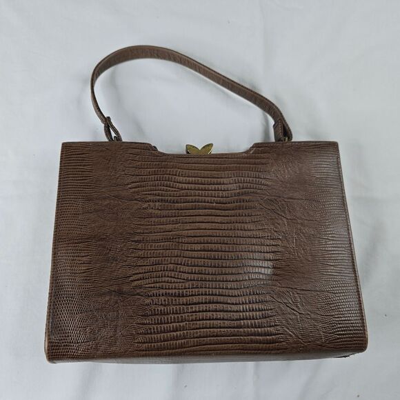Vintage brown lizard skin purse 10x7 - Picture 1 of 6